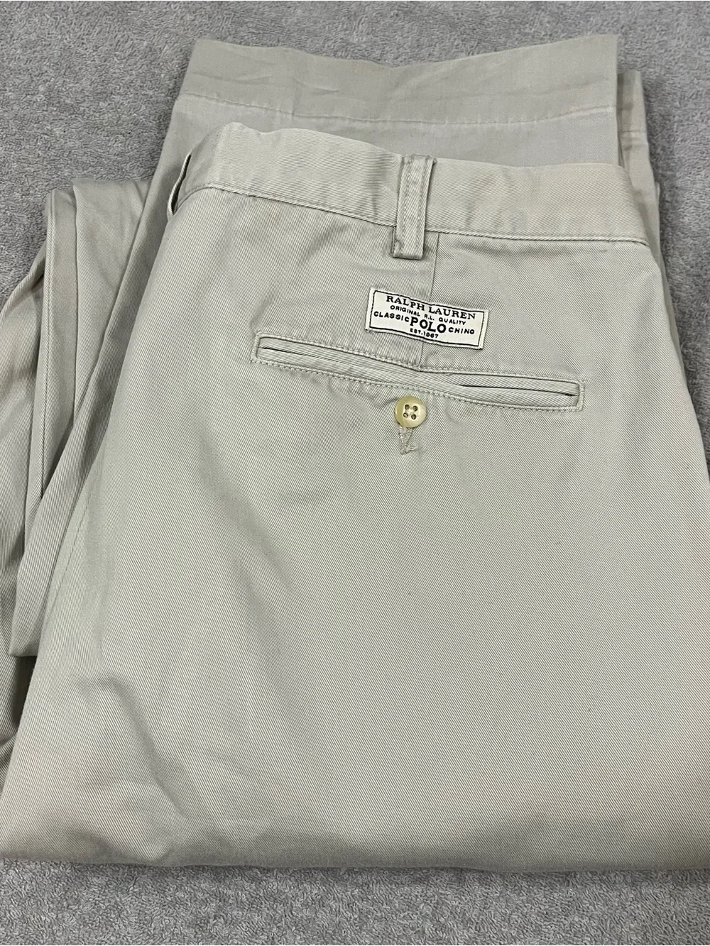 Vintage Polo Ralph Lauren Andrew Pant Mens 36T/38Khaki Pleated Classic Chino
